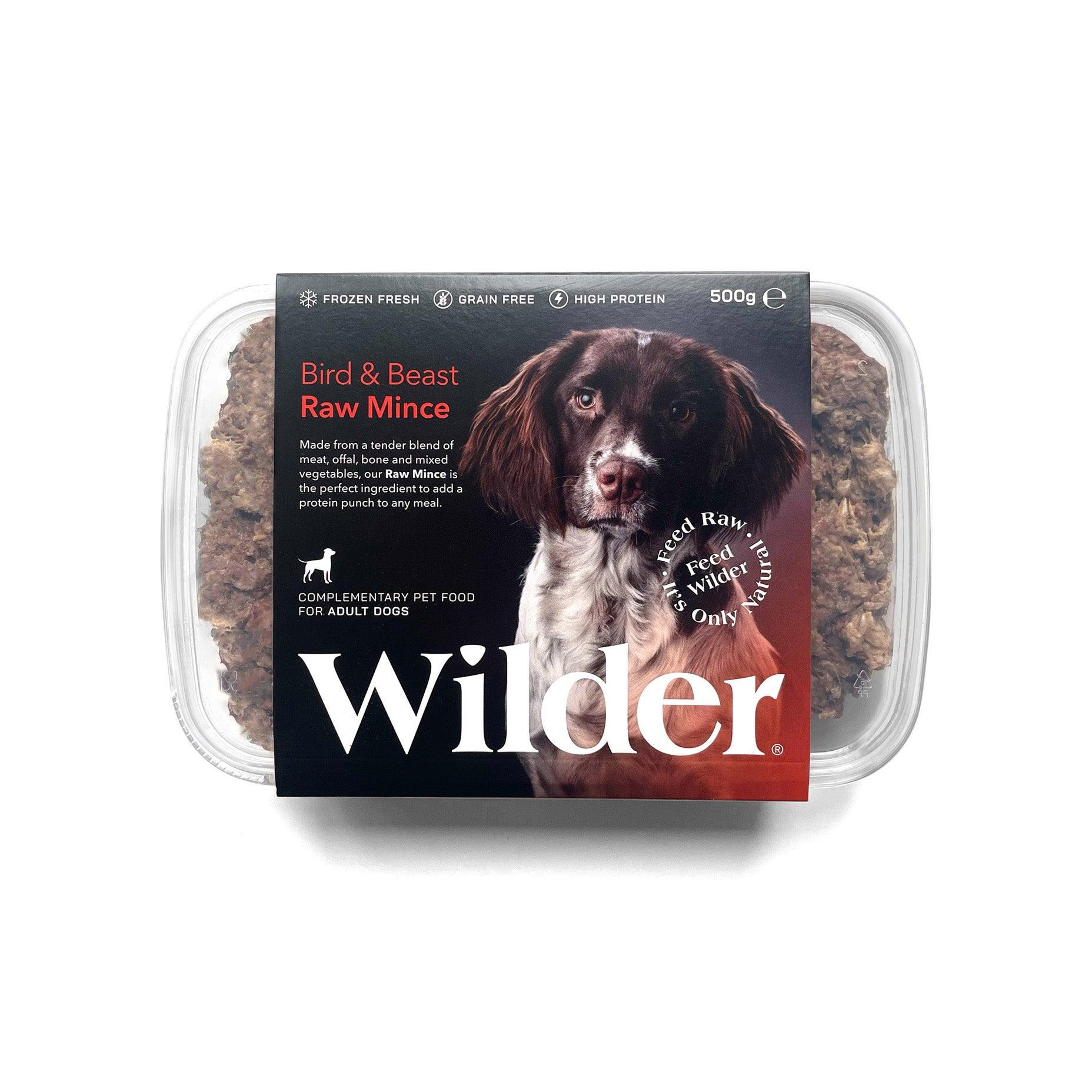 Wilder Bird & Beast Raw Mince 500g Pack Orange Label
