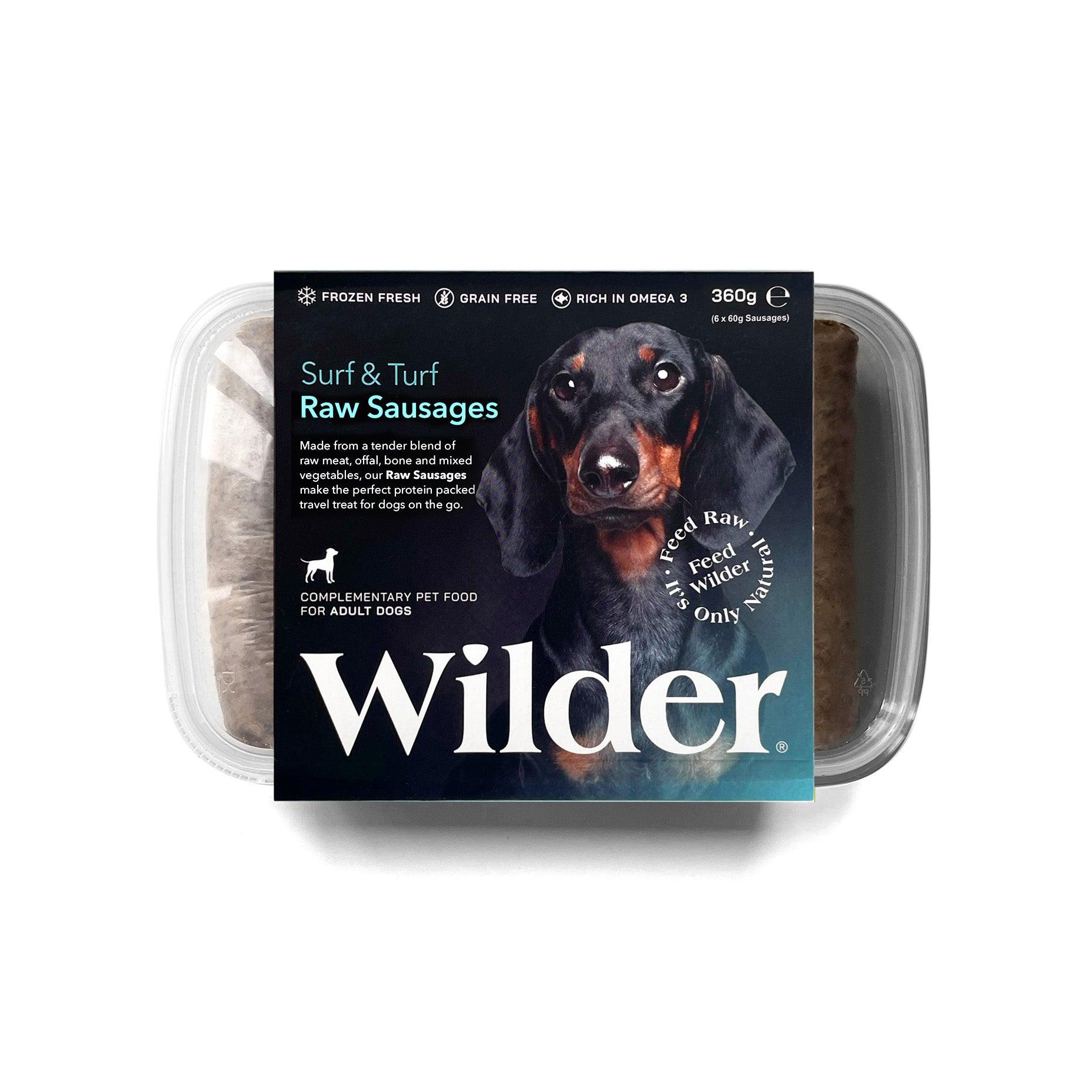 Wilder Surf & Turf Raw Sausages 360g Pack Blue Label